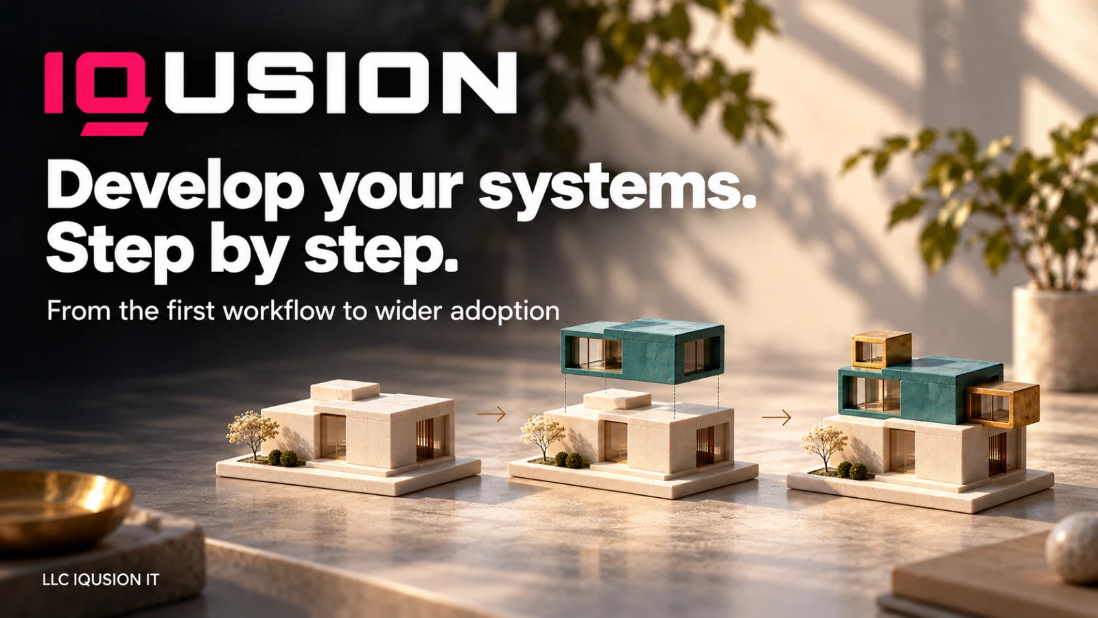 IQusion — Develop your systems. Step by step. From the first workflow to wider adoption.